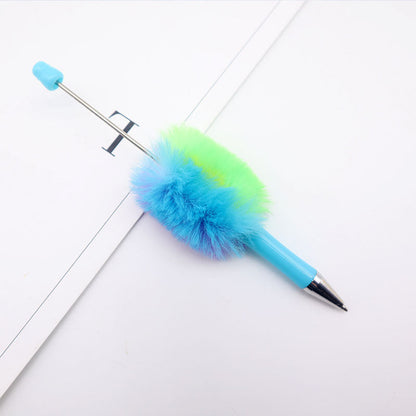 Colorful Beadable Pen Plush Pom Pom Beadable Pen