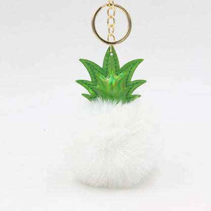 Polyester Pineapple Fur Ball Keychain