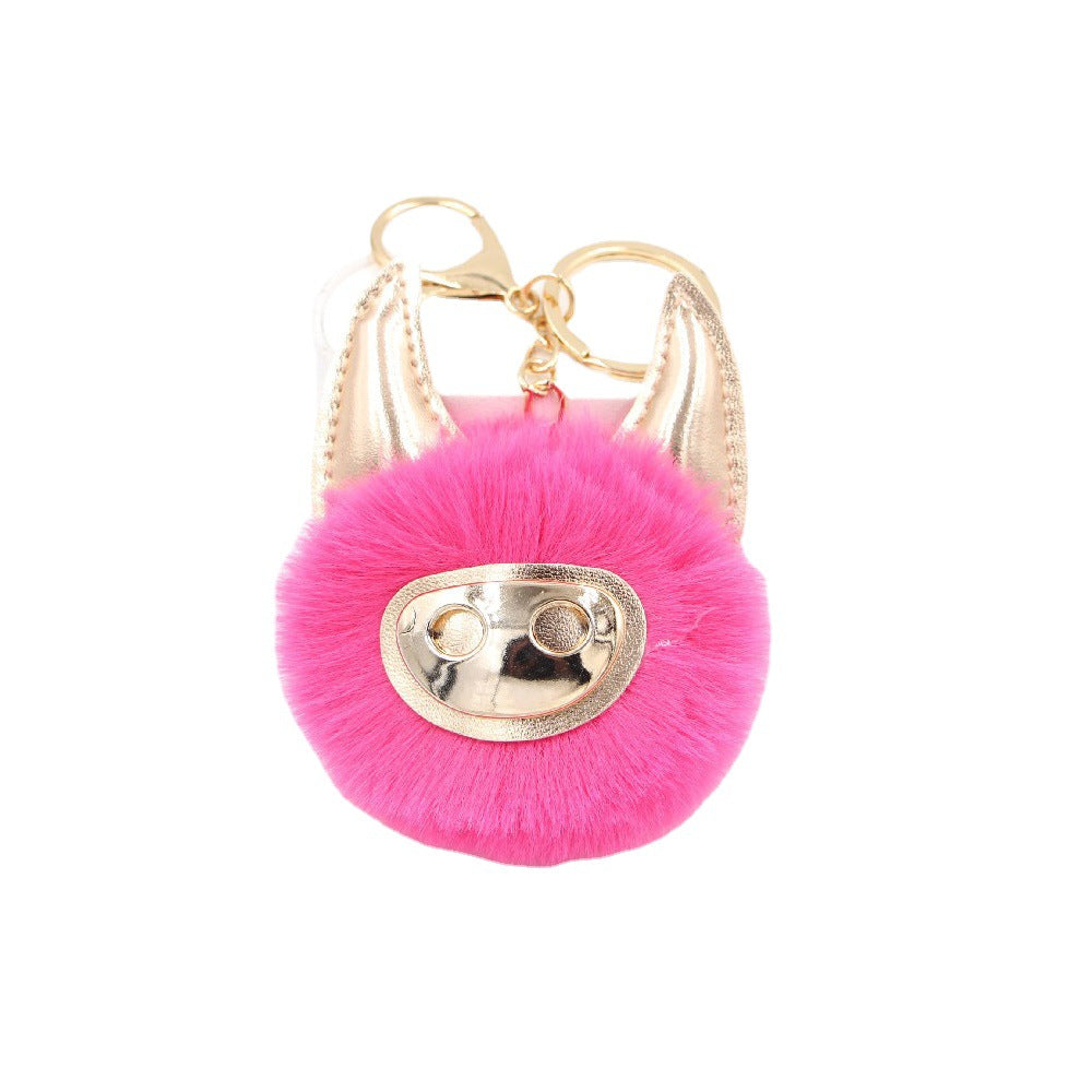 Shiny Cute Pig Plush Ball Bag Accessories Pendant