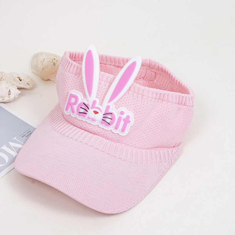 Polyester Rabbit Ear Children's Sun Hat Sunscreen Empty Top Hat