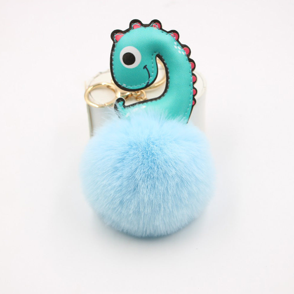 Cute Dinosaur Women's Bag Plush Keychain