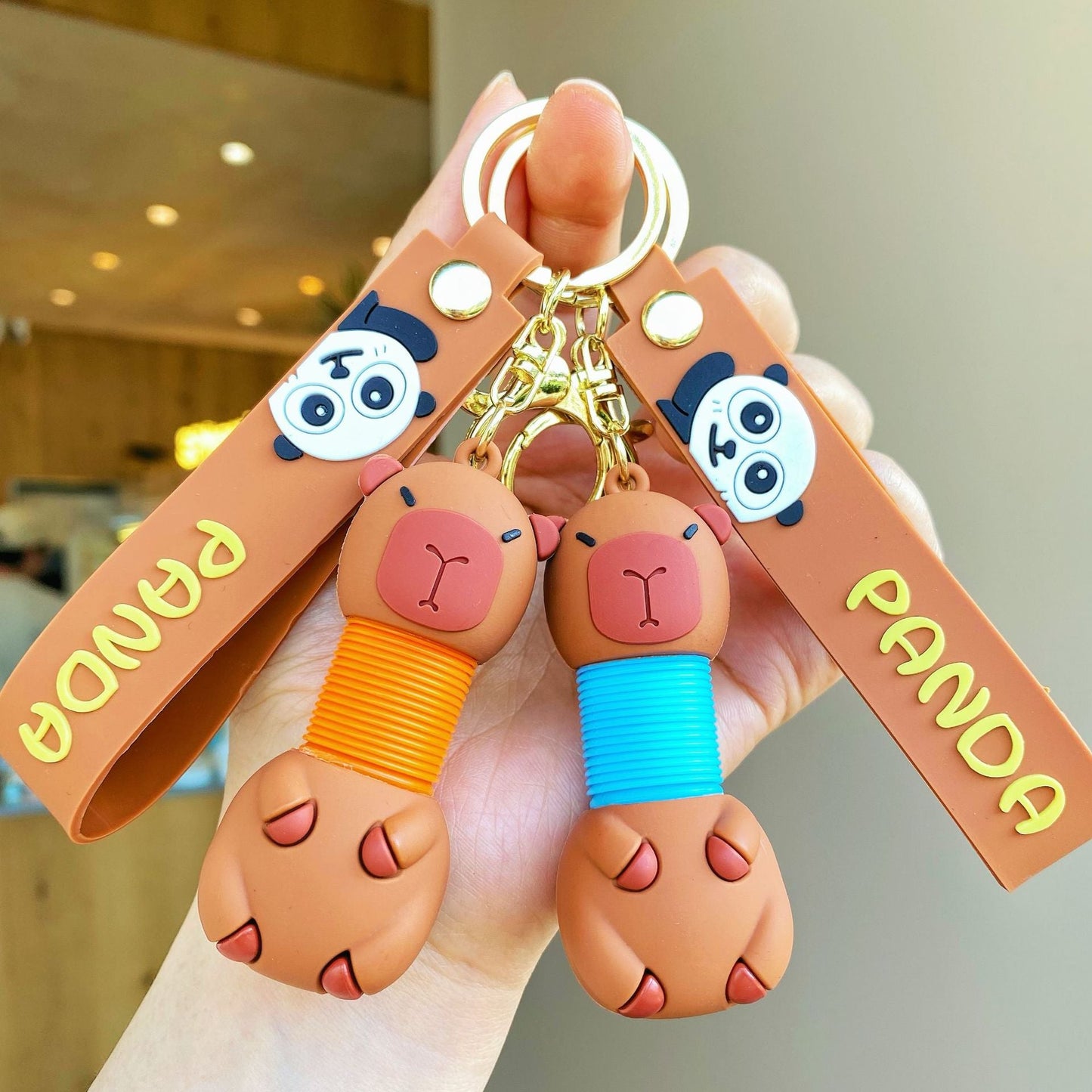 Cartoon Cute Keychain Creative Silicone Retractable Keychains