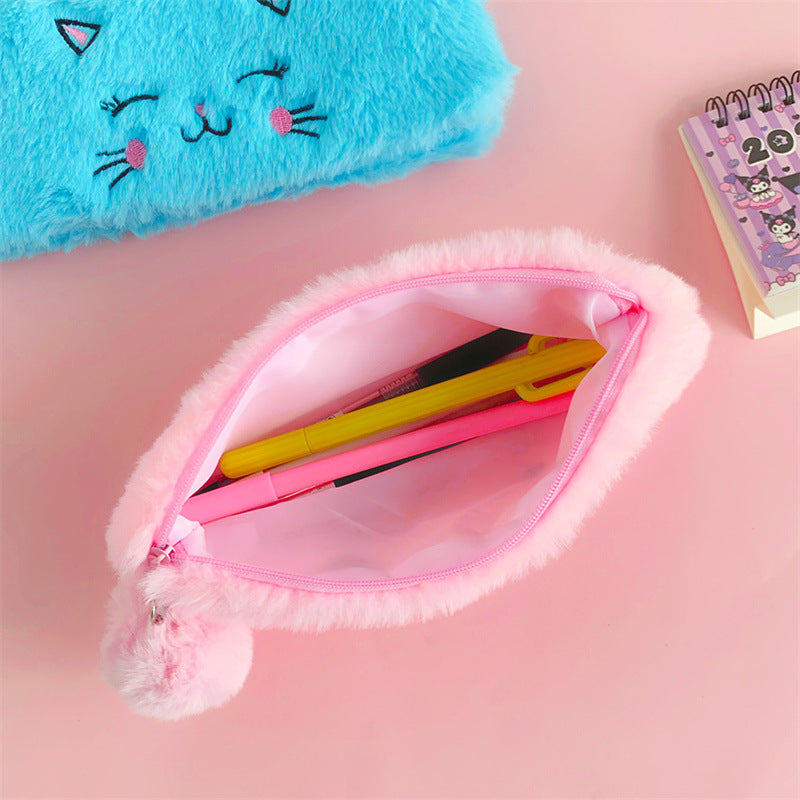 Cartoon Plush Kitten Pen Bags