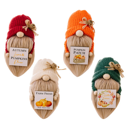 Doll Country Dwarf Orange Thanksgiving Autumn Polyester Ornaments