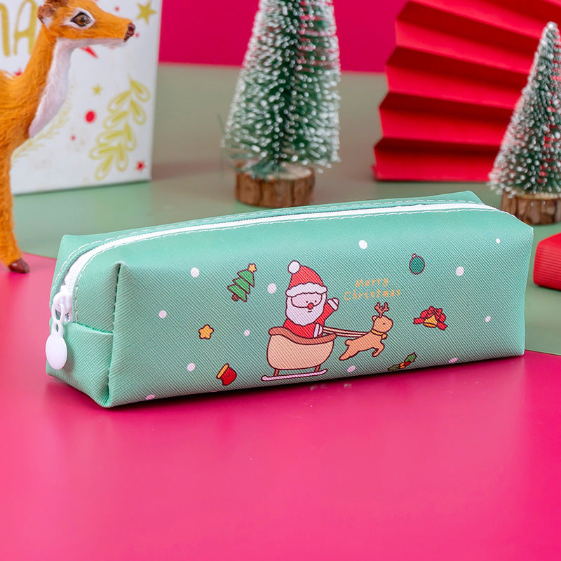 PU Cartoon Christmas Pencil Bags