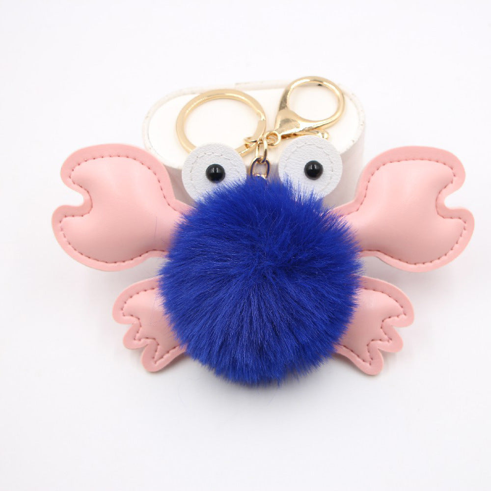 Crab Hair Ball Keychain