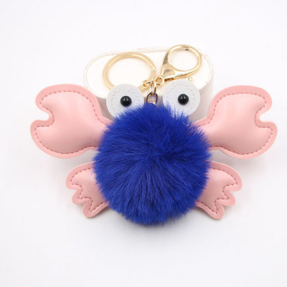 Crab Hair Ball Keychain