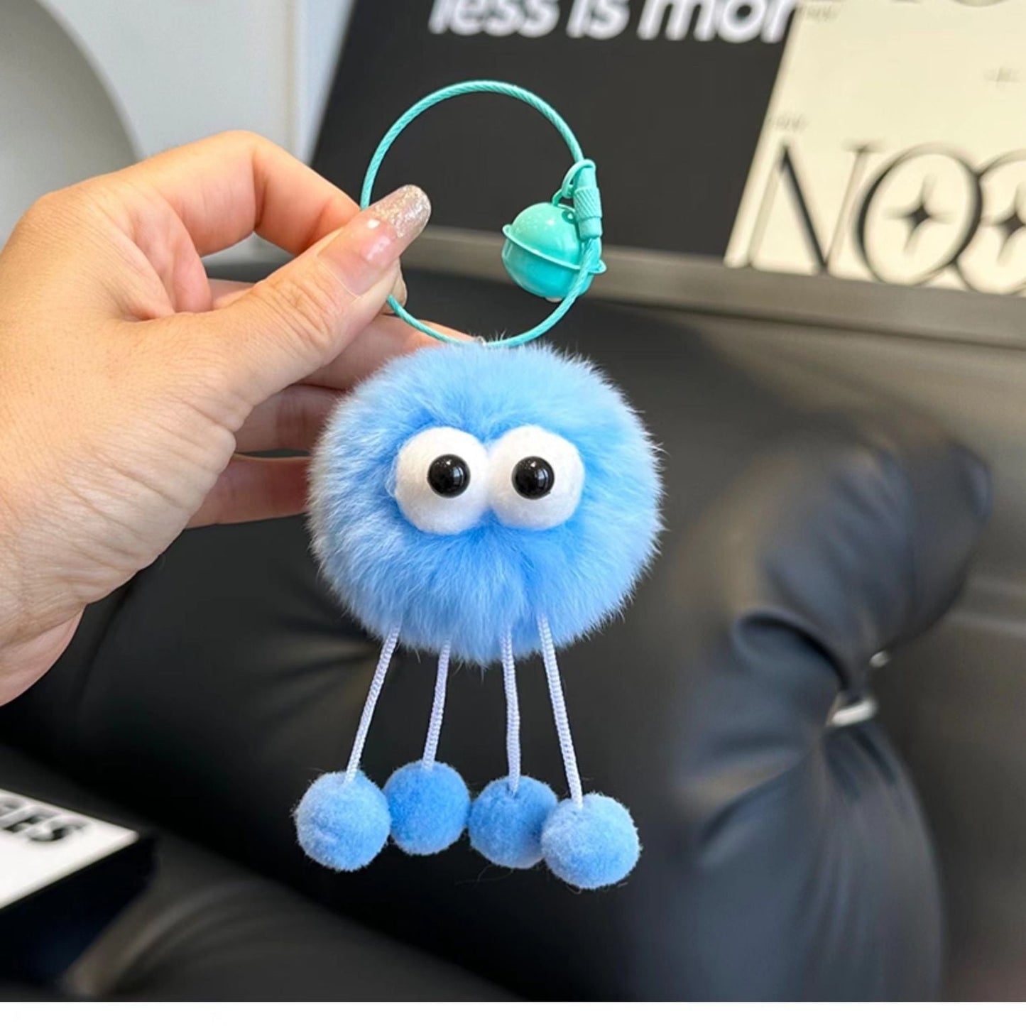 Colorful Plush Pom Keychain