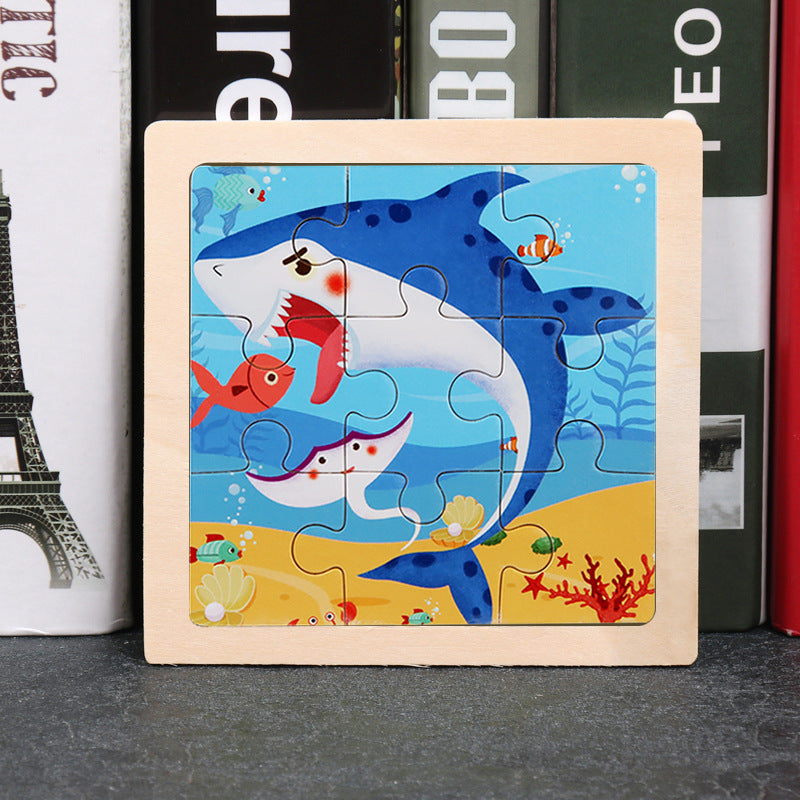 Wholesale Cartoon Animal Jigsaw Puzzle Wooden TOY