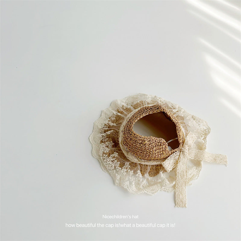 Children's Empty Straw Hat with Bow