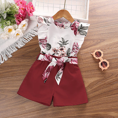 Wholesale Polyester Children's Clothing Printed Sleeveless Tops