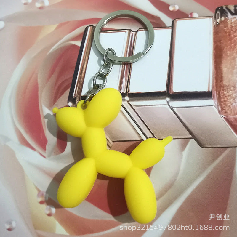 Cute Balloon Dog Keychain Cartoon Silicone Bag Ornaments