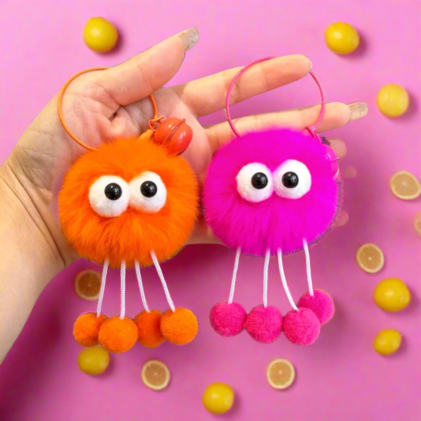 Colorful Plush Pom Keychain