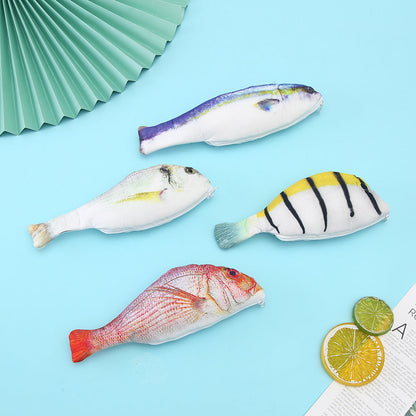 Leather Imitation Fish Pencil Case