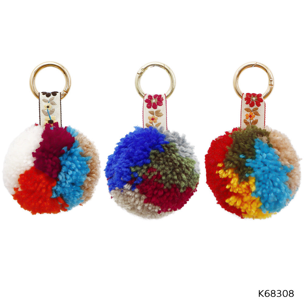 Plush Color Matching Fur Ball Handmade Bag Pendant