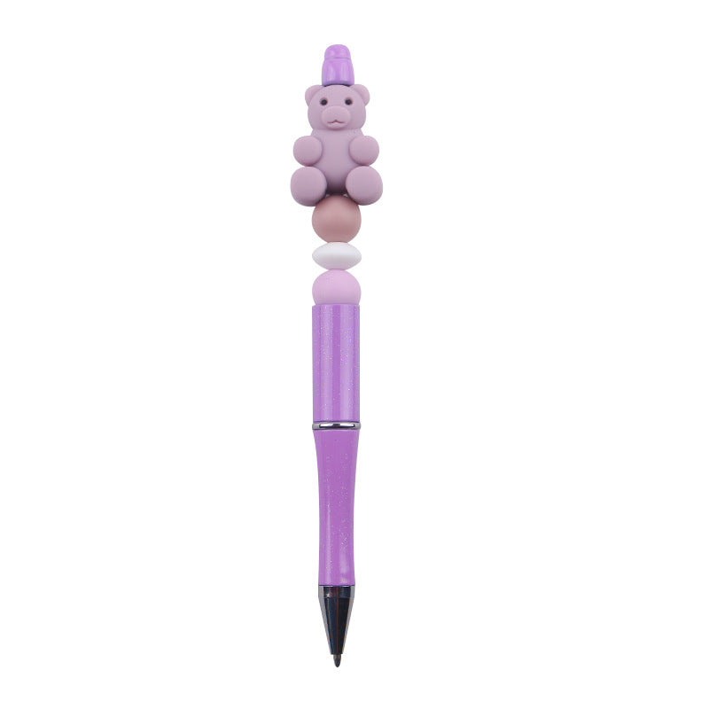 Beaded Pens DIY Handmade Bear Silicone Beads Colorful