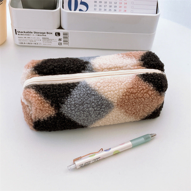 Plush Large Capacity Storage Pencil Bag