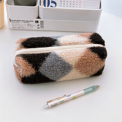 Plush Large Capacity Storage Pencil Bag