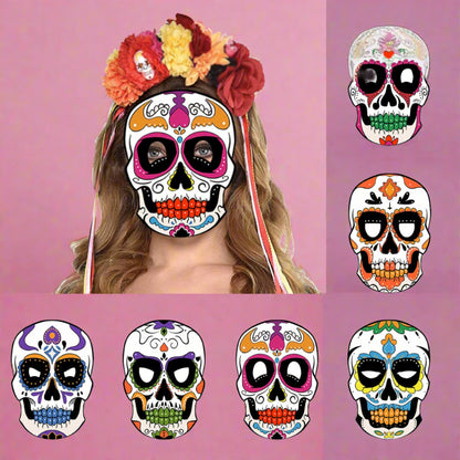 Halloween party masquerade paper skull ghost face diy mask