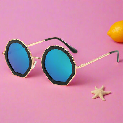 Children PC Metal Polygon Sunglasses