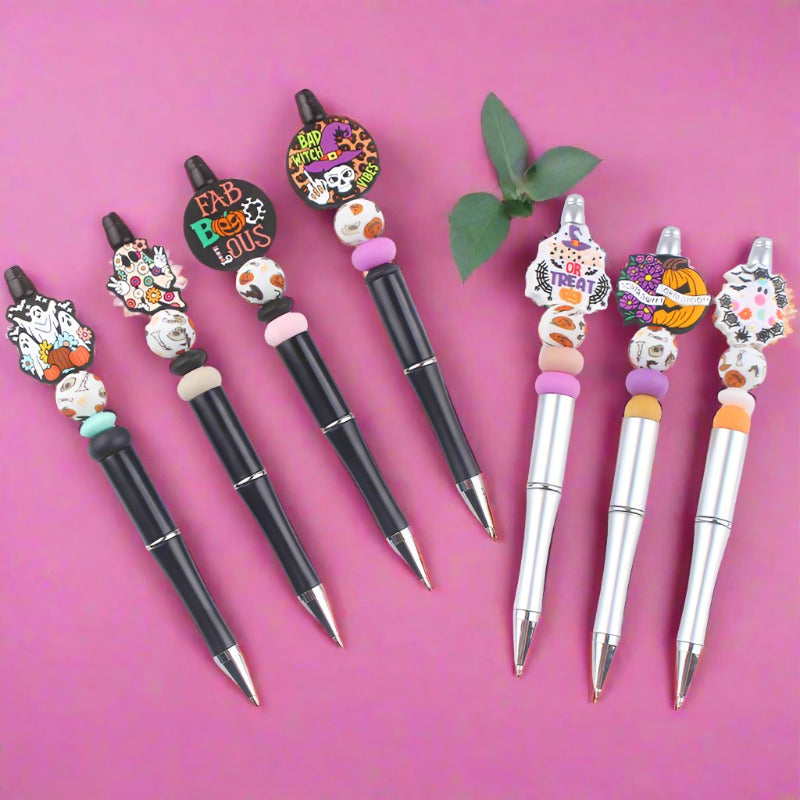 Beaded Pens DIY Creative Cute Cartoon Halloween Silicone