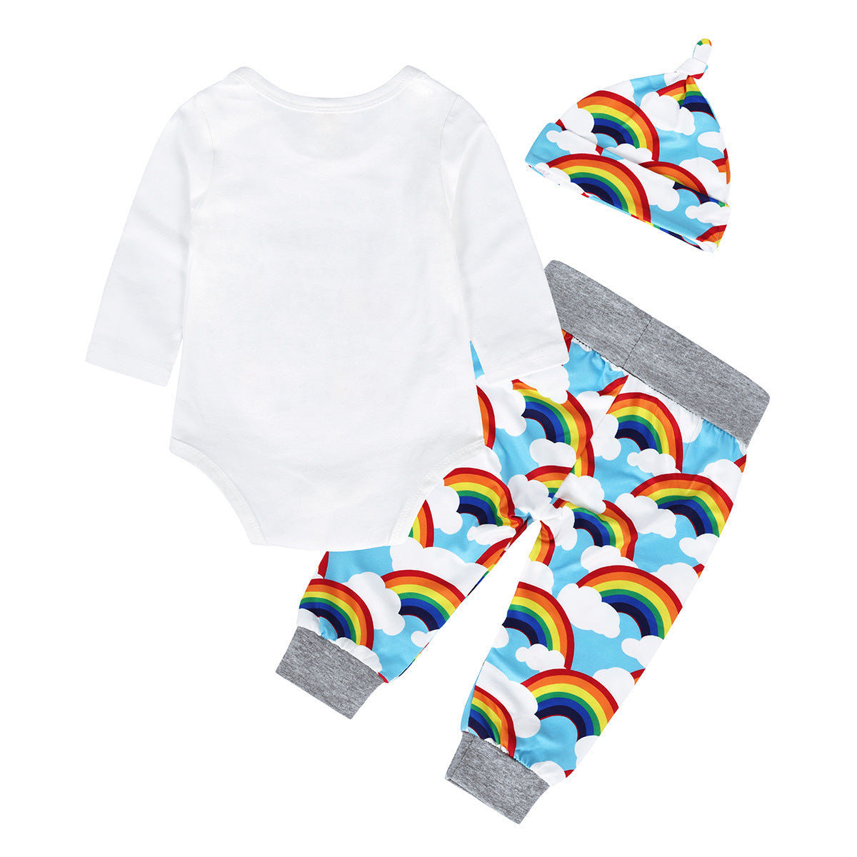 Wholesale Children's Hooded Romper Three-piece Polyester Baby Clothes