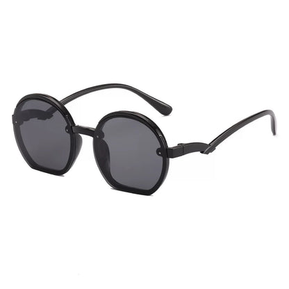 Curved Temple Round Frame Kids Sunglasses