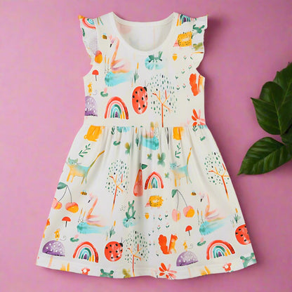 Knitted Cotton Round Neck Princess Dress Baby Clothes