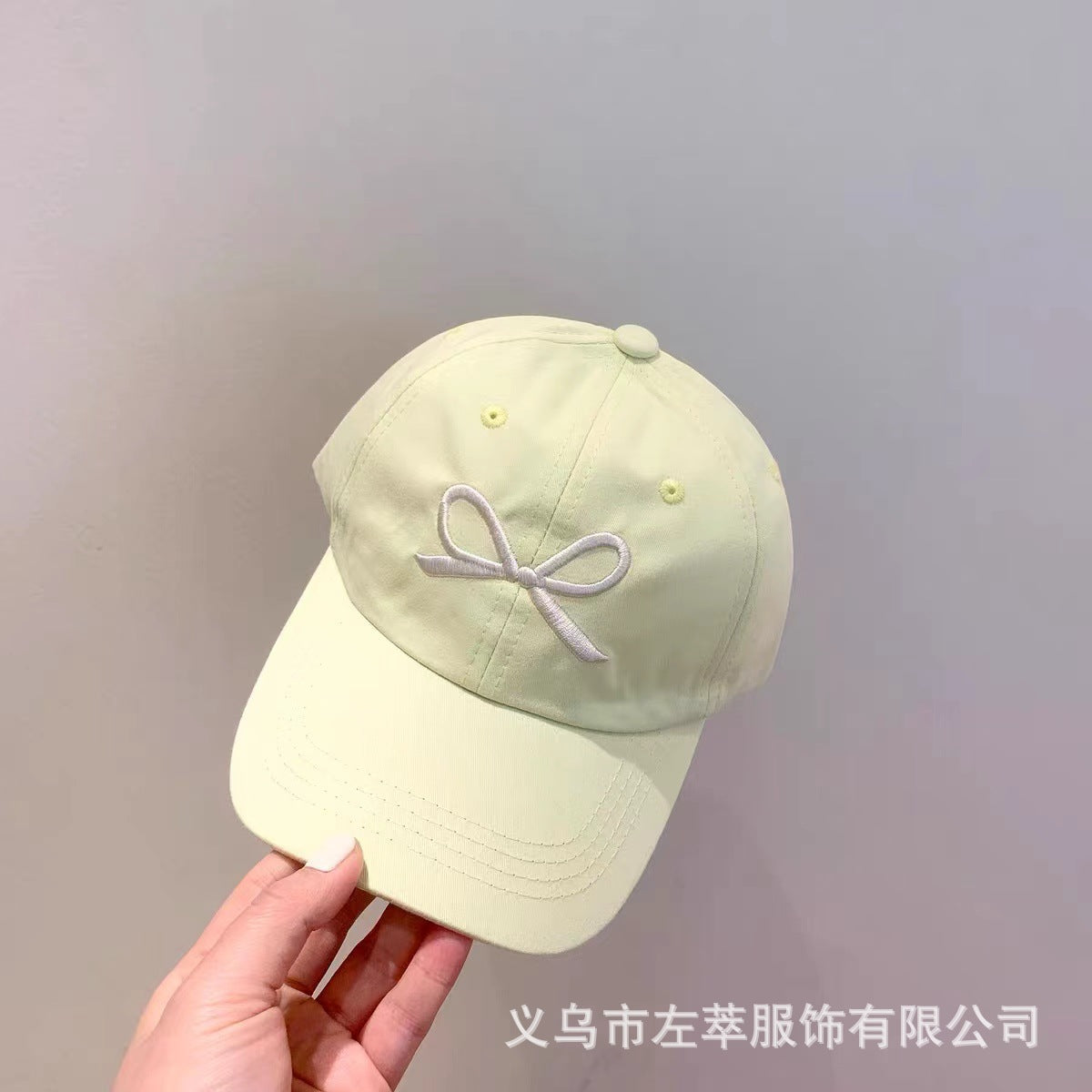Girls Sweet Embroidered Bow Cap