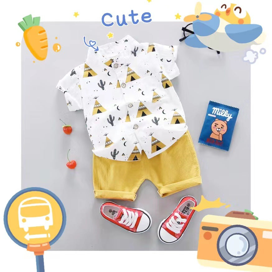 Cotton Cartoon Triceratops Series Infant Set