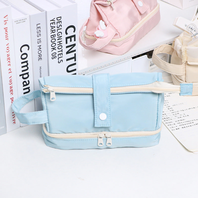 Large Capacity Color Matching Woven Pencil Case