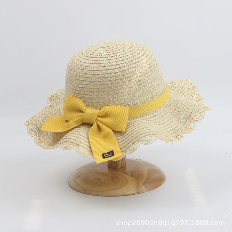 Bowknot Sweet and Lovely Paper Grass Kids Hat