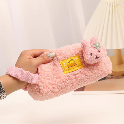 Portable Lamb Wool Large Capacity Simple Pencil Case