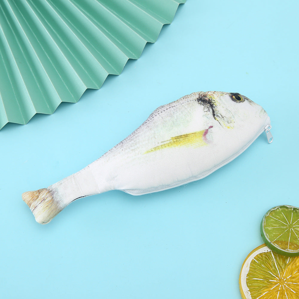 Leather Imitation Fish Pencil Case