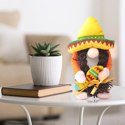 Carnival Mexican Sombrero Faceless Doll Doll
