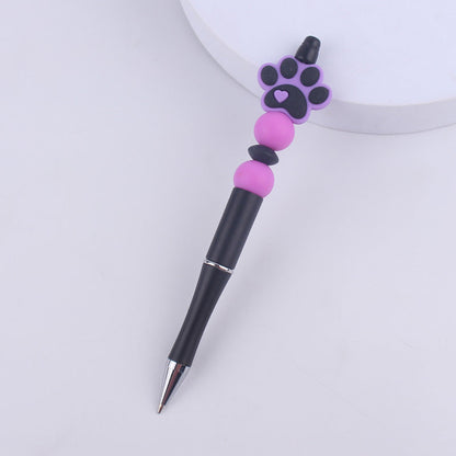 Handmade Bead Pen Cartoon Dog Paw Silicone Ballpoint