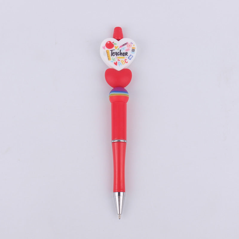 Cartoon Love Series Beadable Silicone Beaded Ballpoint Pen