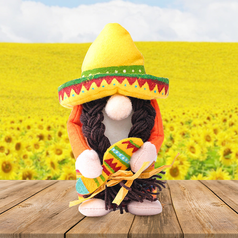 Carnival Mexican Sombrero Faceless Doll Doll