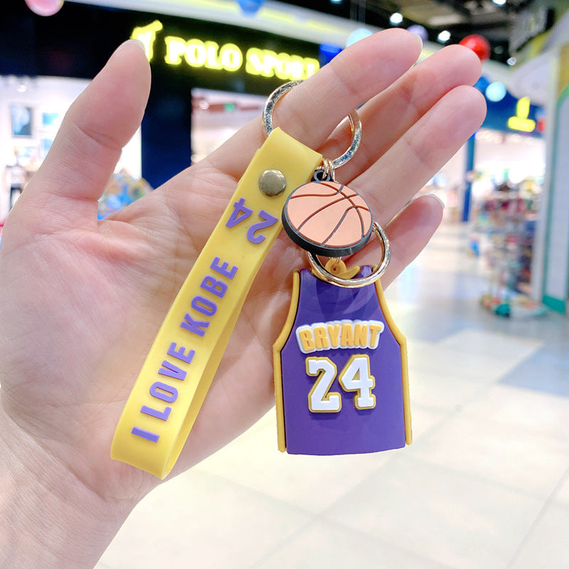 Silicone Basketball Schoolbag Jersey Creative Keychain