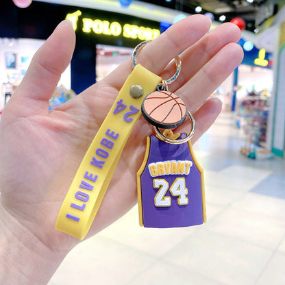 Silicone Basketball Schoolbag Jersey Creative Keychain