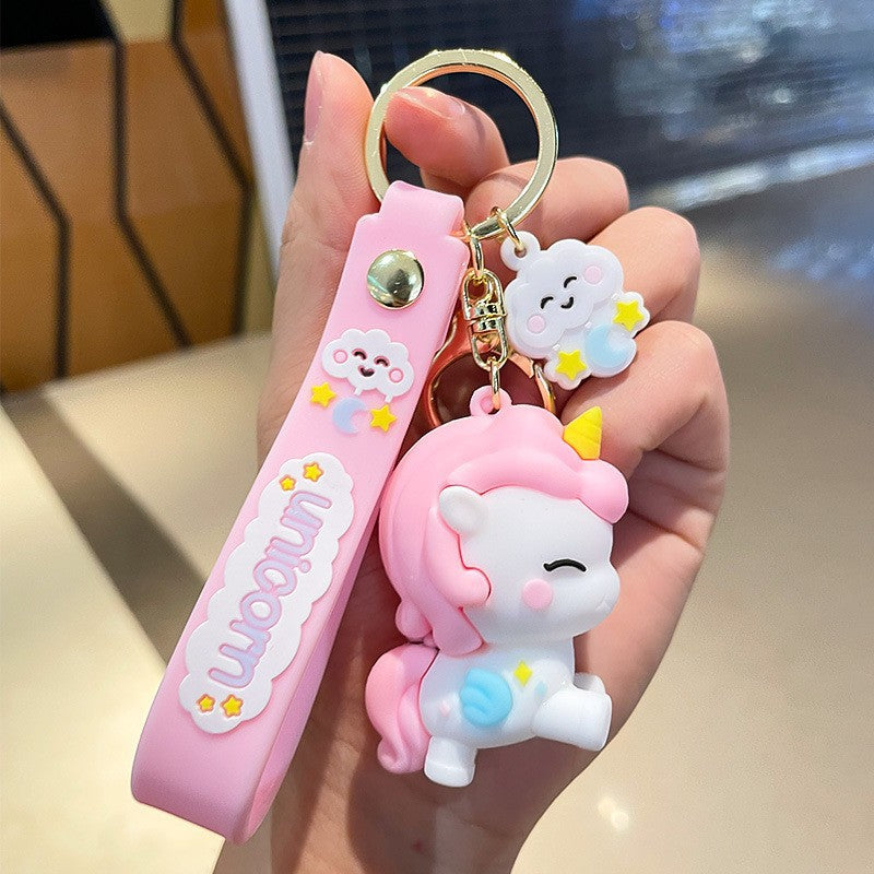 Unicorn Hair Ball Silicone Keychains