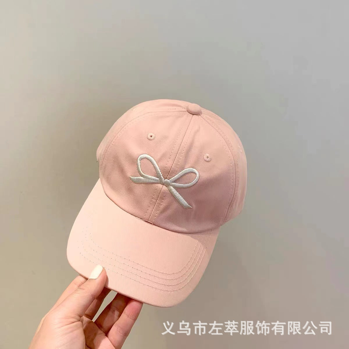 Girls Sweet Embroidered Bow Cap