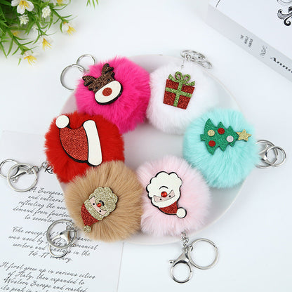 Christmas Gifts Christmas Tree Hair Ball Keychain