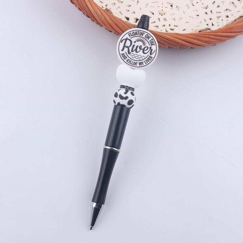 Beaded Pens Black Silicone Beaded Pen