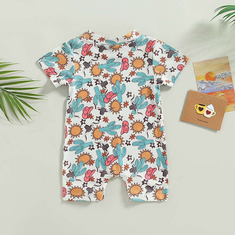 Wholesale Cotton Cactus Aztec Pattern Baby Jumpsuit