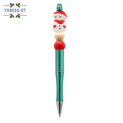 Christmas Cartoon Silicone Handmade Beaded Pen Ballpoint Pen