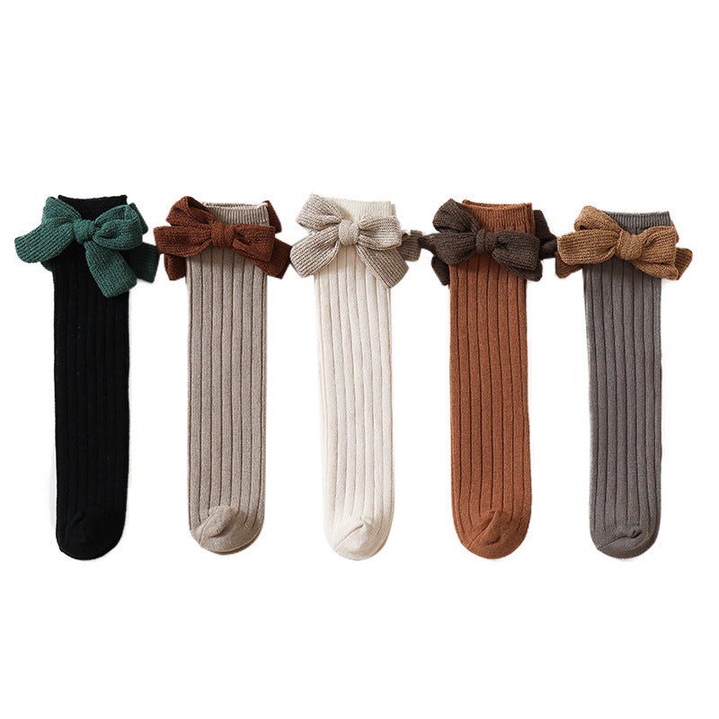 Girls Solid Color Bow Accessories Socks Wholesale 220831504