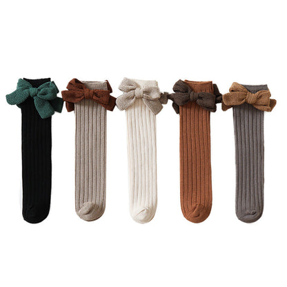 Girls Solid Color Bow Accessories Socks Wholesale 220831504
