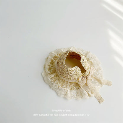 Children's Empty Straw Hat with Bow