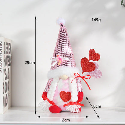 Valentine's Day Sequin Fabric Figurines